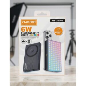 Mini Lampe LED RGB Magnétique MS-20 Pro 6W – Pour Smartphone & Appareil Photo (1500mAh)