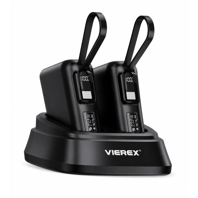 Power Bank VIEREX avec Station de Charge Double – Rapide 22,5W