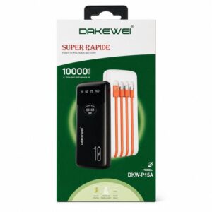 Powerbank DAKEWEI Super Rapide 10000mAh - Batterie Externe Polymère avec Écran LCD Digital