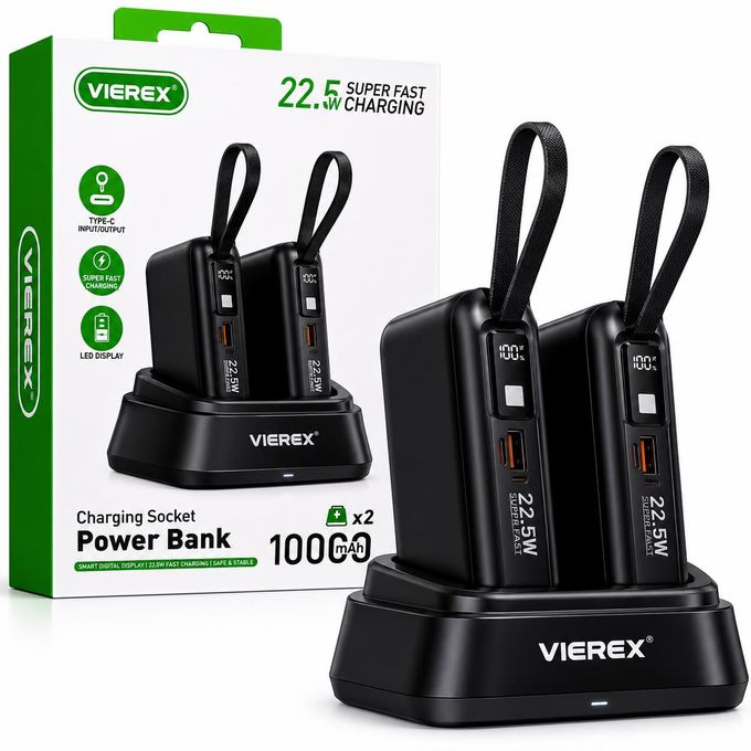 Power Bank VIEREX avec Station de Charge Double – Rapide 22,5W – Image 2