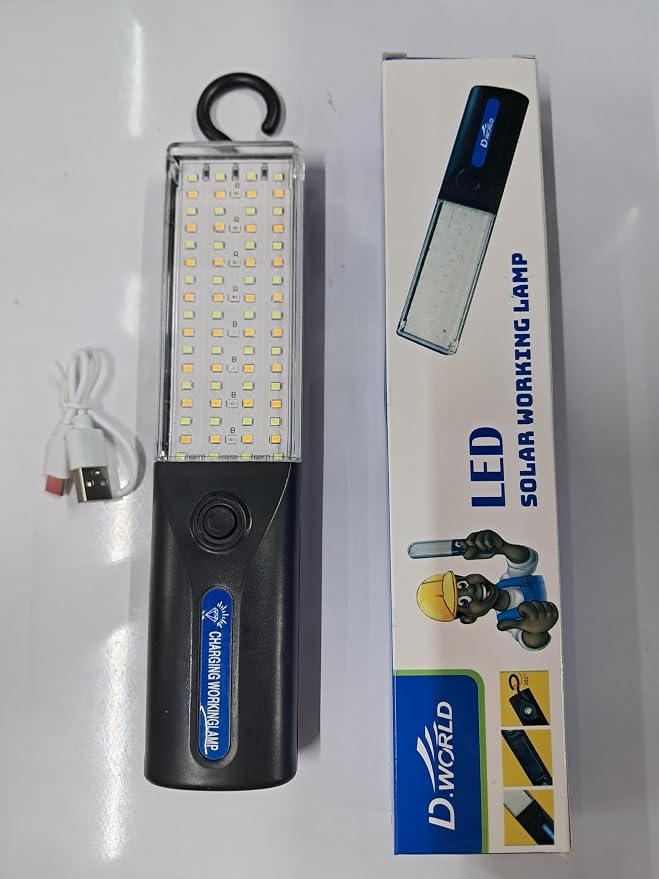 Lampe Baladeuse LED Rechargeable — Torche de Travail Solaire avec Crochet – Image 2
