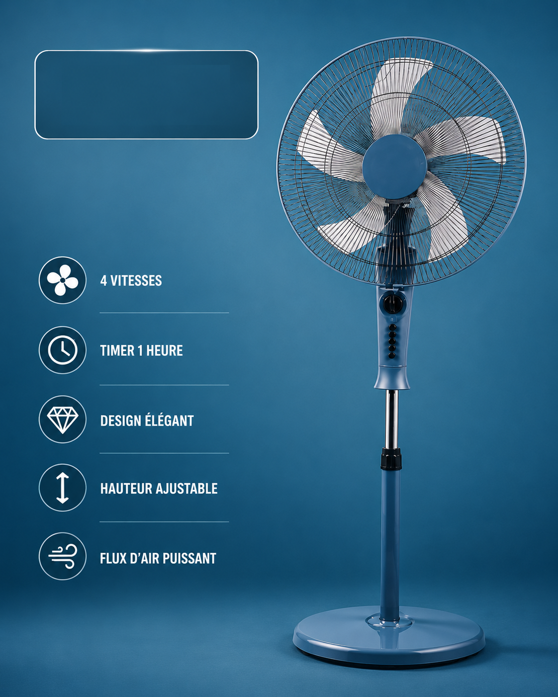 Ventilateur sur pied DESKA FS-14BL – Image 2