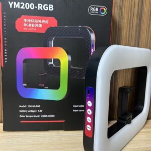 Stabilisateur Vidéo pour Smartphone avec Éclairage RGB (Anneau lumineux rechargeable + support téléphone intégré, idéal TikTok, live, vlogging)