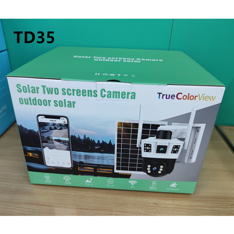 Caméra de Surveillance Solaire 4G Triple Objectif – 12MP, Double Écran, Vision Nocturne Couleur, Audio Bidirectionnel, Détection IA, Étanche – Image 2
