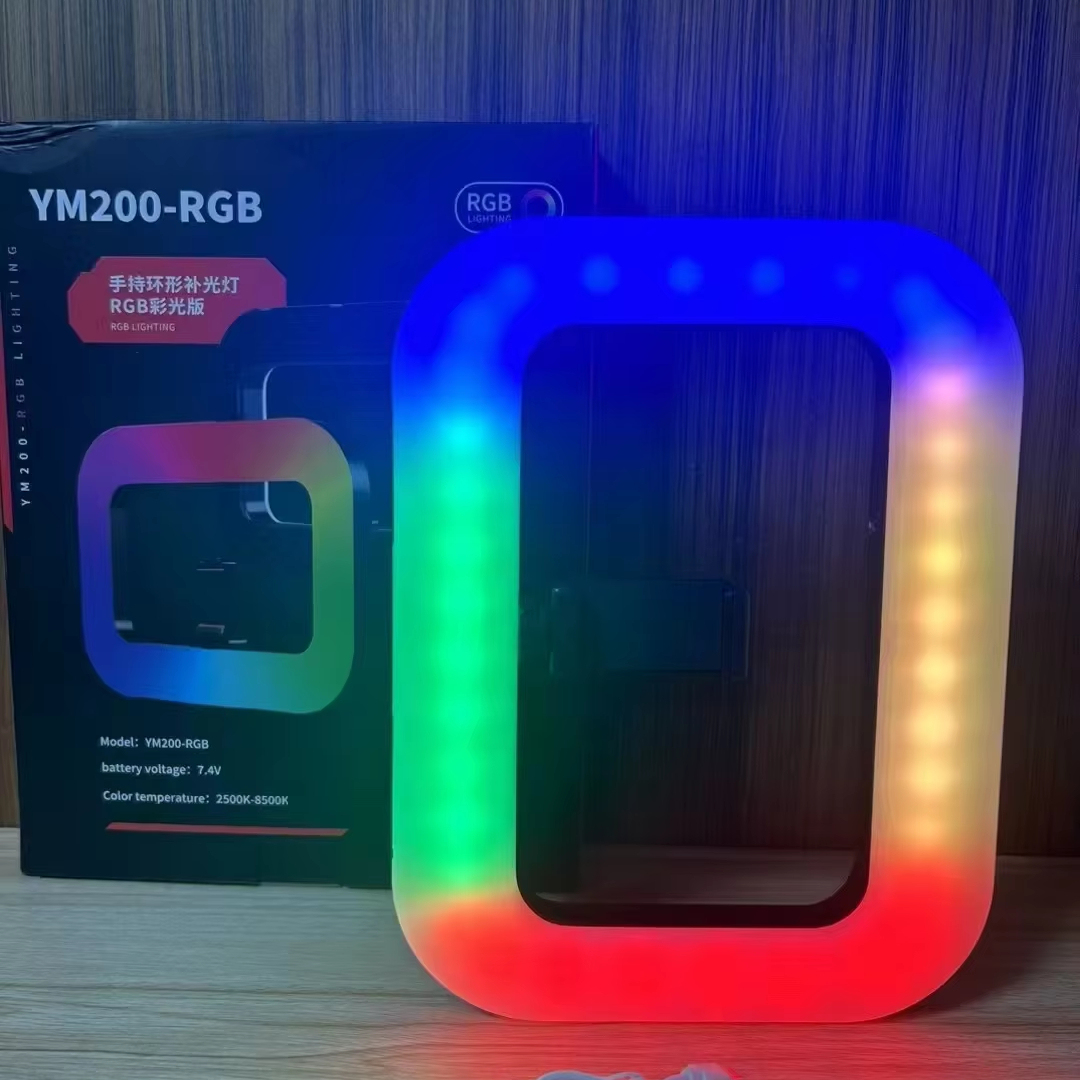 Stabilisateur Vidéo pour Smartphone avec Éclairage RGB (Anneau lumineux rechargeable + support téléphone intégré, idéal TikTok, live, vlogging) – Image 4