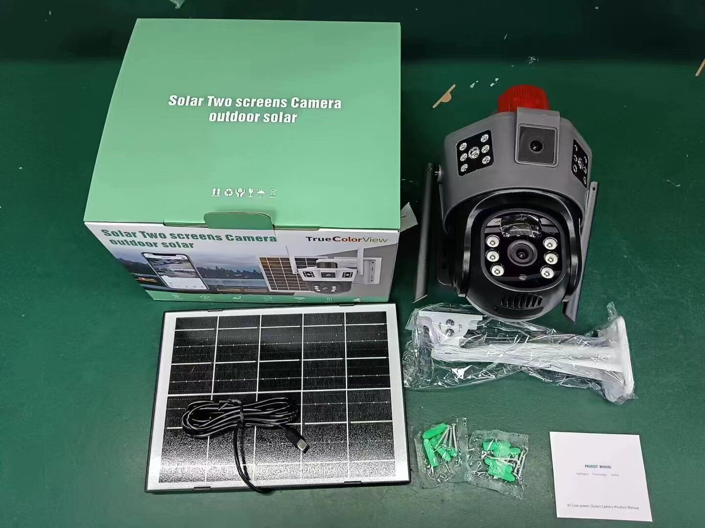 Caméra de Surveillance Solaire 4G Triple Objectif – 12MP, Double Écran, Vision Nocturne Couleur, Audio Bidirectionnel, Détection IA, Étanche – Image 3