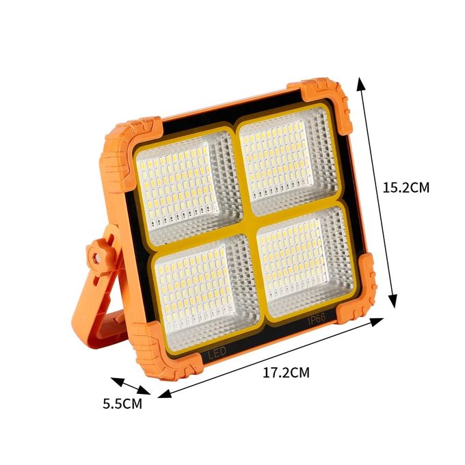 Projecteur LED Solaire Rechargeable 4 Panneaux IP66 – Image 2