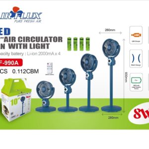 Ventilateur sur Pied Airflux AF-990A 10″ avec Éclairage LED