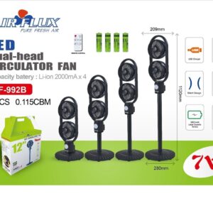 Ventilateur sur Pied Airflux AF-992B – Double Tête LED