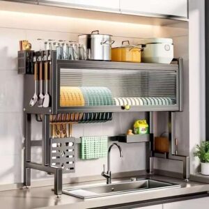 Étagère de Rangement pour Cuisine avec Égouttoir