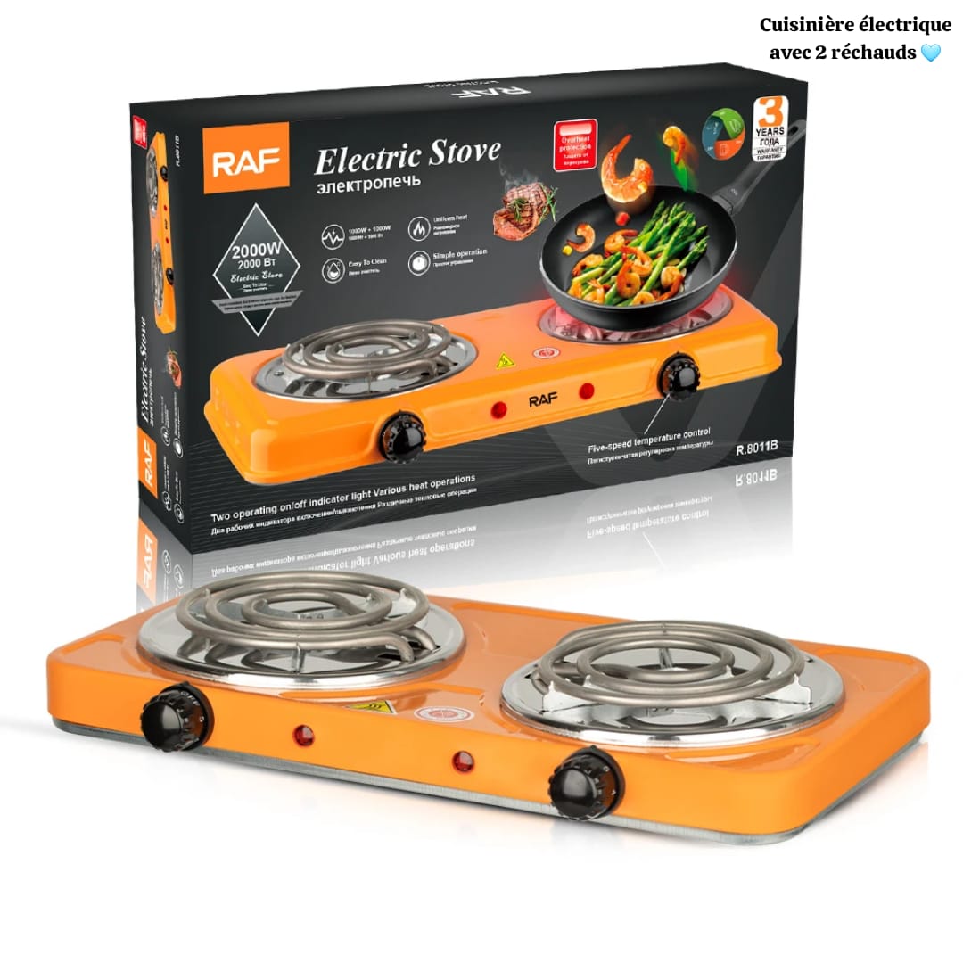 Cuisinière électrique RAF à 2 réchauds – 2000 W